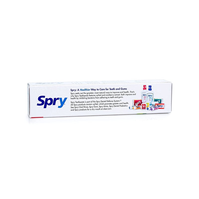 Spry Natural Xylitol Toothpaste 5oz for Adults and Kids - Fluoride Free, Gentle for Sensitive Teeth Whitening and Remineralizing, Breath Freshening, Mouth Moisturizing, Spearmint (Pack of 2) - Image 2